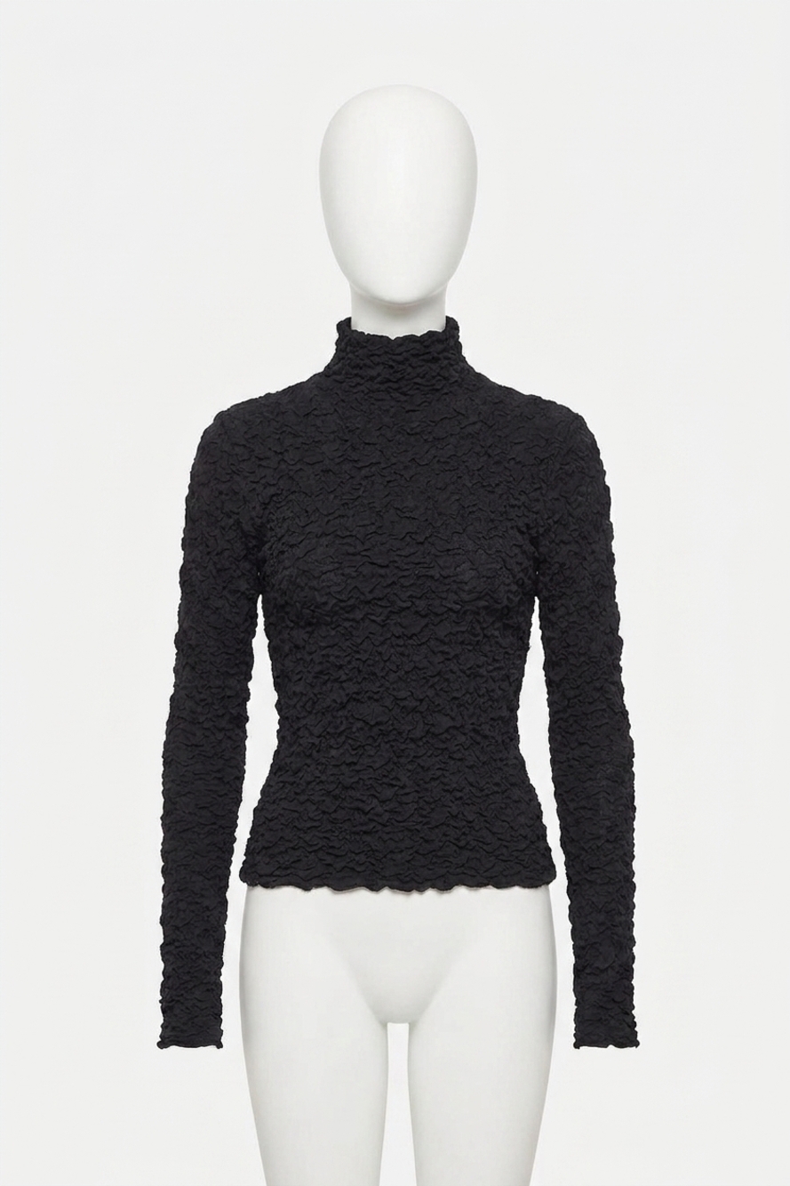 NEW BY MALENE BIRGER aura turtleneck blouse in black